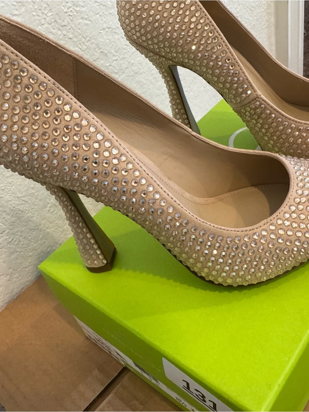 Sam Edelman Sz 8.5 Antonia Glitz Sesame Seed Pumps